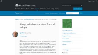 Always locked out the site at first trial to login | WordPress.org