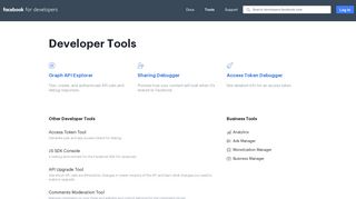 Developer Tools - Facebook for Developers
