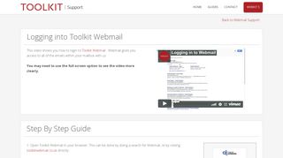 Logging in to Webmail - Toolkit Support Home