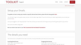 Setup your Emails - Toolkit Support Home