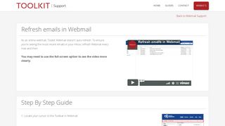 Refresh your Emails in Webmail - Toolkit Support Home