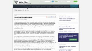 Tooth Fairy Finance - Value Line