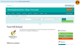 Toot Hill School | Nottinghamshire Help Yourself