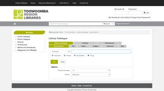 Toowoomba city library catalogue - Online Catalog