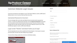 Common Website Login Issues « Top Producer Campus