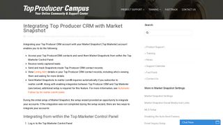 Integrating Top Producer CRM with Market Snapshot « Top Producer ...