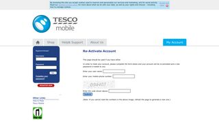 Forgotten your password? - Homepage | Tesco Mobile