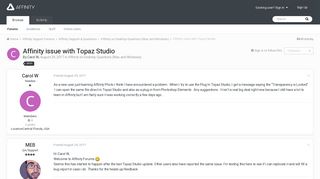 Affinity issue with Topaz Studio - Affinity on Desktop Questions ...