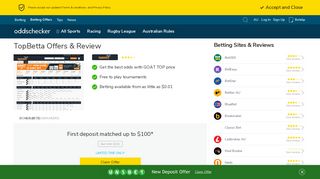 TopBetta Betting Offers | Review & Features from Oddschecker