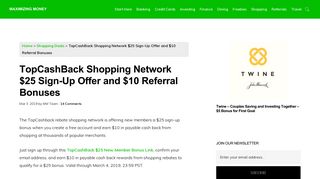 TopCashBack Shopping Network $10 Sign-Up Offer and $10 Referral ...