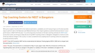 Top Coaching Centers for NEET in Bangalore - Collegedunia