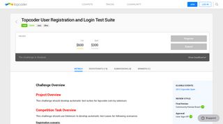 Topcoder User Registration and Login Test Suite