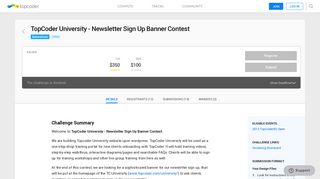 TopCoder University - Newsletter Sign Up Banner Contest
