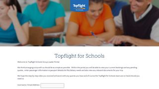 Topflight for Schools - Group Leader Portal