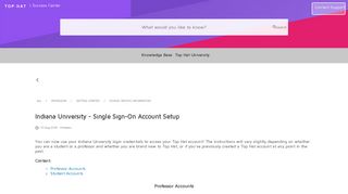 Indiana University - Single Sign-On Account Setup - Top Hat Success ...