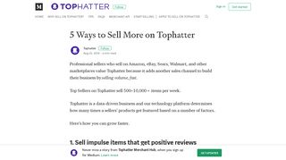 5 Ways to Sell More on Tophatter – Tophatter Merchant Hub – Medium