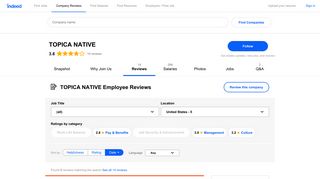 Working at TOPICA NATIVE: Employee Reviews | Indeed.com