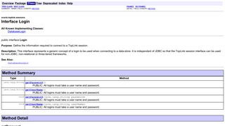 oracle.toplink.sessions Interface Login - Oracle Docs