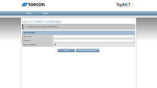 Log in to TopNET Live Manager
