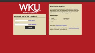 WKU Central Authentication Service - myWKU