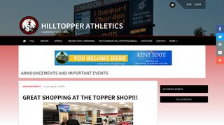 GREAT SHOPPING AT THE TOPPER SHOP!!! - Chardon Athletics