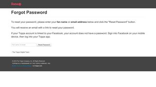 Forgot Password | Topps