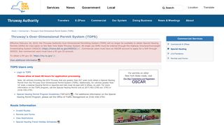 Thruway's Over-Dimensional Permit System (TOPS) - New York State ...