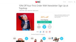 10% Off Your First Order With Newsletter Sign Up at Topshop