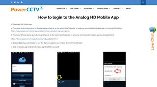 How to login to the Analog HD Mobile App - Power CCTV