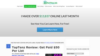 TopTenz Review: Get Paid $50 Per List | Full Time Job From Home