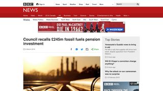 Council recalls £245m fossil fuels pension investment - BBC News