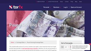 Pound Sterling Exchange Rate | Exchange Rates | TorFX