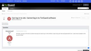 Can log in to site. Cannot log in to TorGuard software - VPN ...