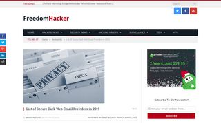 List of Secure Dark Web Email Providers in 2019 - Freedom Hacker