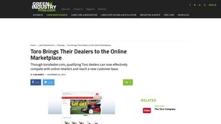 The Toro Company - torodealer.com - online store - Green Industry Pros