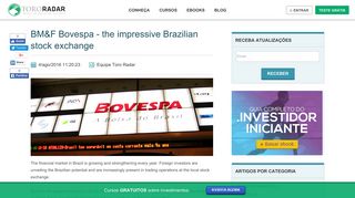 BM&F Bovespa - the impressive Brazilian stock exchange - Toro Radar