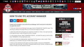 How To Use TFC Account Manager | Toronto FC