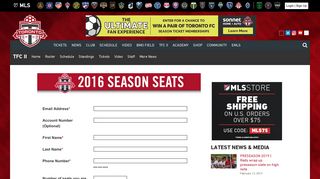 Toronto FC Season Seat Holders: Purchase TFC II Season Seats ...