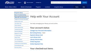 Help with Your Account : Using the Library : Toronto Public Library