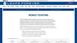 Mobile Ticketing | Toronto Maple Leafs - NHL.com