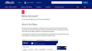 Beta Your Account : Toronto Public Library