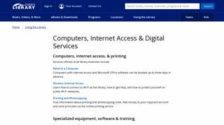 Computers, Internet Access & Digital Services - Toronto Public Library