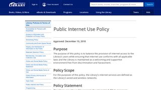 Public Internet Use Policy : Library Policies & Terms of Use : Toronto ...
