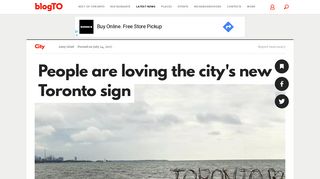 People are loving the city's new Toronto sign - blogTO