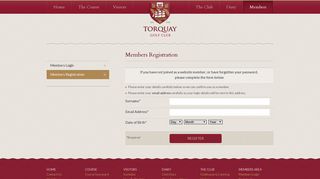 Members Registration - Torquay Golf Club