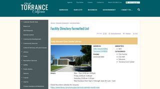 Katy Geissert Civic Center Library | Facility ... - City of Torrance