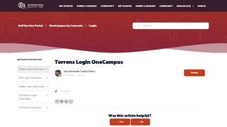 Torrens Login OneCampus – Self Service Portal