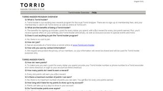 Customer Portal - Torrid Insider Overview