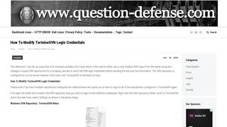 How To Modify TortoiseSVN Login Credentials - Question Defense