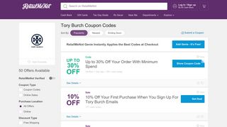 Tory Burch Promo Codes: 10% Off Coupon 2019 - RetailMeNot